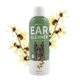 Bark2Basics dog ear cleaner bottle showing all natural formula for gentle cleansing