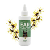 Bark2Basics ear cleaner bottle shows a 4 oz size for gentle wax removal.