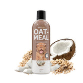 Bark2Basics oatmeal dog shampoo bottle for gentle cleansing and moisturized coat.