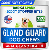 BARK&SPARK Anal Gland Treats bottle front supports digestion and comfort for daily walks.