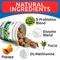 BARK&SPARK No Poo Chews closeup features tasty chews dogs love for daily use.