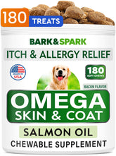 BARK&SPARK Omega3 dog-and-cat bottle demonstrates USA-made ingredients for skin health.
