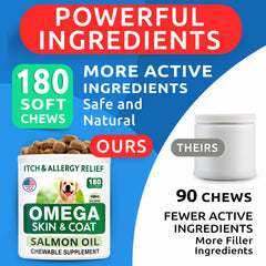 Shelf-ready BARK&SPARK Omega-3 packaging communicates value with 180-count jar.