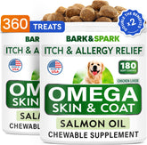 BARK&SPARK pack-2 omega-3 dogs image shows two jars for joint and skin support