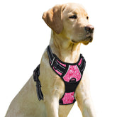 BARKBAY No Pull Harness front clip pink camo for calmer walks and control