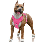 BARKBAY no-pull harness front clip pink for easier control during walks