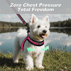 BARKBAY soft mesh harness XXS pink, breathable comfort during walks