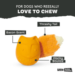 BarkBox Franz the Fox dog toy bacon scent for tasty engagement