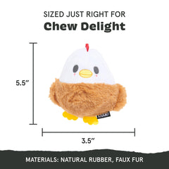 BarkBox Hatch Me If You Can bird toy inside encourages playful tugging.
