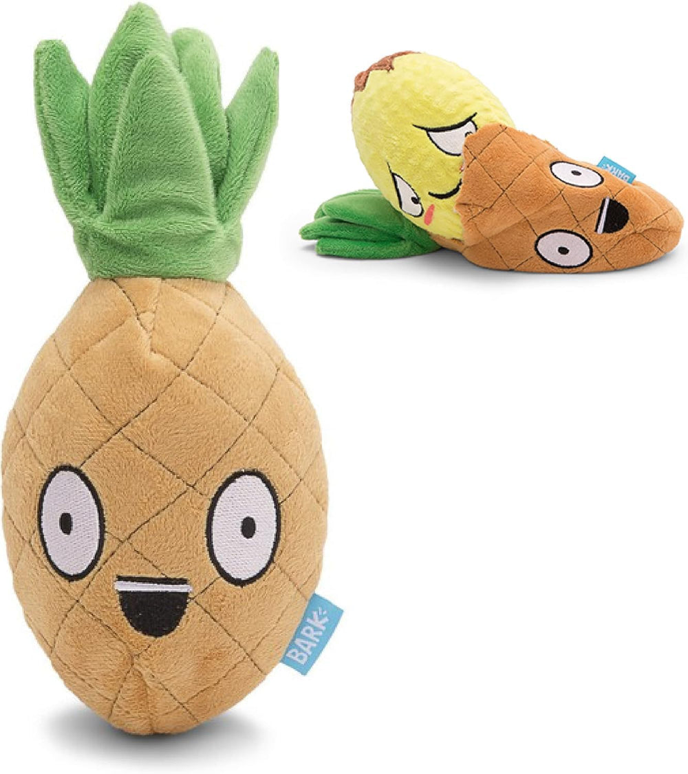 BarkBox Penny The Pineapple 2-in-1 plush exterior promotes durable interactive play for dogs.
