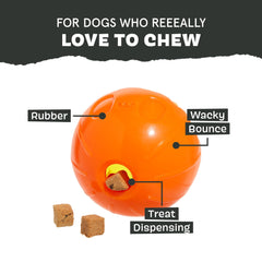 BarkBox Pumpkin Prodigy textured surface supports satisfying chewing sessions.