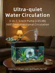 BarkBuddy tank with seven-color LED lighting showcasing vibrant illumination