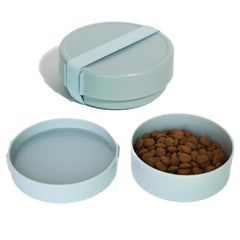 Barkin’ Trails travel dog bowls nest together for compact storage during trips.