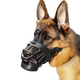 BARKLESS XL basket muzzle on a large dog for precise snout fit and comfort.