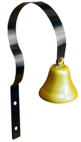 GoGo Bell doorbell front angle highlights its durable metal design for daily training use.