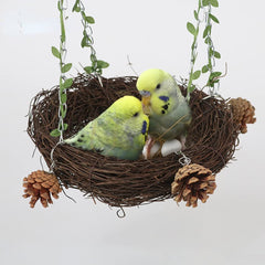 Barn Eleven parrot chew toy cage swing, multifunctional bird play accessory