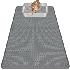 Bartuke cat litter mat 40x28 extralarge dark gray captures scattered litter for tidy floors.