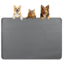 Bartuke dog food mat 40x28 laid flat for large bowls and multiple pets.