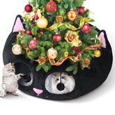 Baseola cat tunnel bed shows 32 inch dimensions for spacious indoor play and rest