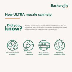 Baskerville Ultra Muzzle heat shape guide helps custom fit for various nose shapes.
