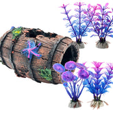 Bazayona Faeshoo starfish broken barrel decor with shelter for betta.