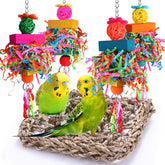BBjinronjy parakeet toys seagrass hammock for engaging, safe playtime