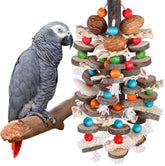BBjinronjy parrot toy nuts wood blocks for beak exercise and safe chewing