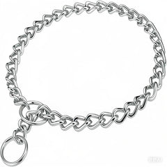 Bbmmayy choke chain closeup shows durable metal links for reliable training control.