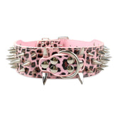 Bbmmayy Leather Dog Collar spiked closeup showing protective design for daily walks