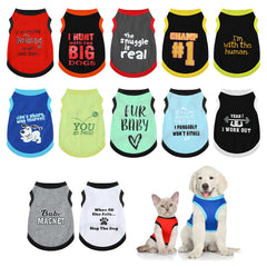 BBTO 12-styles dog shirts display assorted back graphics for daily wear.