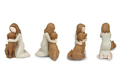 BC BINGO CASTLE dog angel figurine close-up hand-painted detail