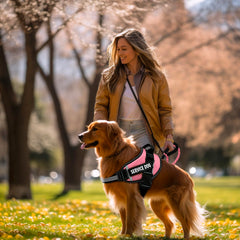 Bcadem service dog vest reflective straps for night visibility