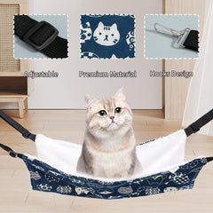 BCHARYA cat hammock plush side and cotton-linen side for year-round comfort