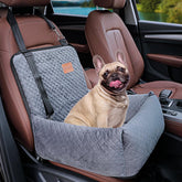 BCOCHAO dog car seat booster gray front view demonstrates secure travel comfort
