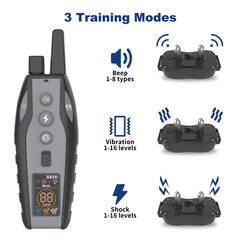 BCPETMY training collar offers Beep, Vibration, and Stimulation modes for flexible obedience guidance.