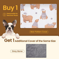 Bearhug heating pad with steel-wrapped cord for durability during play