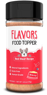 Beaumon t Basics Flavors red meat topper on dog bowl enhances mealtime flavor