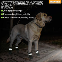 BEAUTYZOO botas con correas reflectivas ajustables para mayor visibilidad al atardecer.