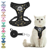 BEAUTYZOO cat harness and leash set front view demonstrating escape-proof design for outdoor walks.