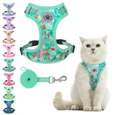 BEAUTYZOO cat harness vest demonstrates secure fit for comfortable outdoor walks.