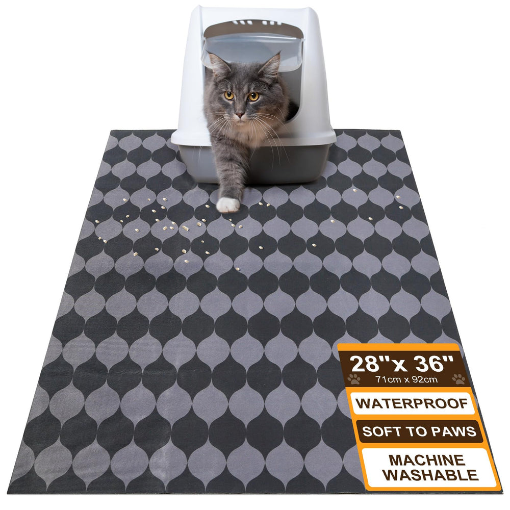 BEAUTYZOO cat litter mat crystal velvet surface traps litter and reduces tracking.