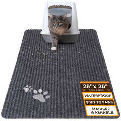BEAUTYZOO cat litter mat front view showing large 28x36 coverage for containment
