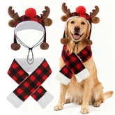 BEAUTYZOO dog Christmas elk headband shows festive style for family photos
