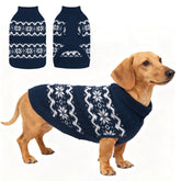 BEAUTYZOO dog Christmas sweater full view in navy for cozy winter walks.