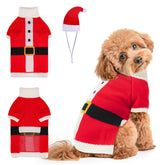 BEAUTYZOO dog Christmas sweater red-santa pattern for festive photos and warm winter strolls