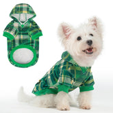 BEAUTYZOO dog hoodie plaid pattern provides warm, stylish comfort for cold walks.