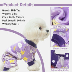 BEAUTYZOO dog pajamas medium neck circumference 11in provides flexible wear for easy dressing.