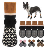 Beautyzoo dog socks with grippers on floor improve traction for confident indoor walks.