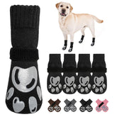 BEAUTYZOO dog socks four-pack with paw-print grips for safer indoor movement.