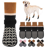 BEAUTYZOO Dog Socks pack shows sizes for precise paw fit across breeds.